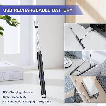 Gas Lighter for Kitchen Use | C-Type Rechargeable Electric Lighter Stove & Candle Lighter