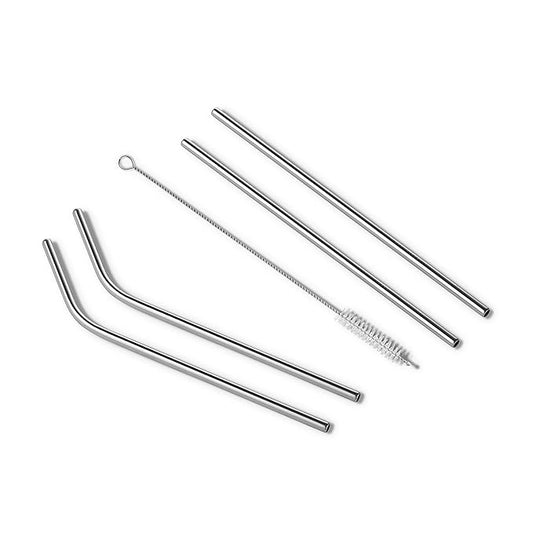 Reusable Stainless Steel Metal Straws for Kids Adults with Cleaing Brush